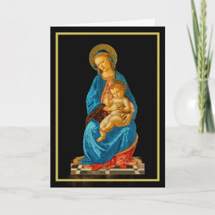 Tarjeta Botticelli Madonna y Niño entronizados