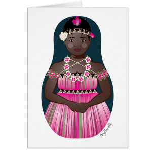Tarjeta Bougainvillean Matryoshka