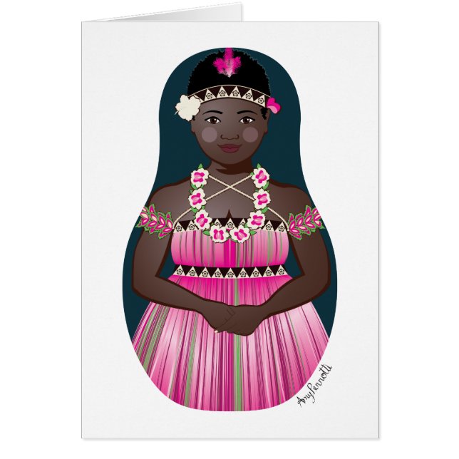 Tarjeta Bougainvillean Matryoshka (Frente)