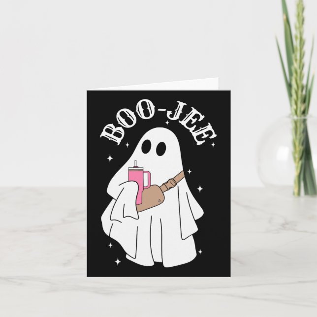 Tarjeta Boujee Boo-jee Cute Ghost Spooky Season Halloween (Anverso)