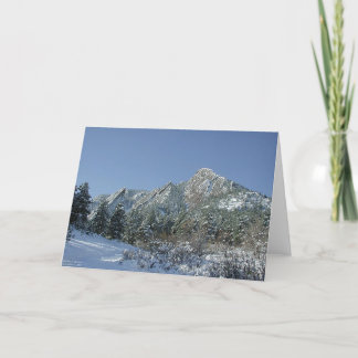 Tarjeta Boulder Flatirons en nieve