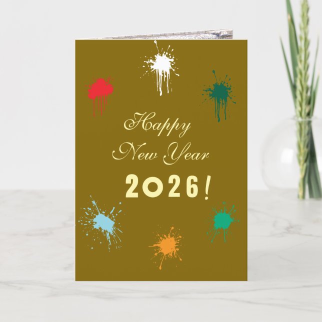 Tarjeta Bountiful Blessings, New Year Card (Anverso)