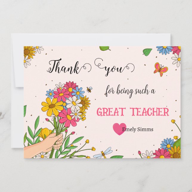 Tarjeta Bouquet de agradecimiento (Anverso)