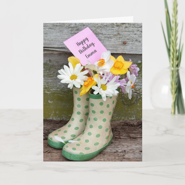 Tarjeta Bouquet de arranque de cumpleaños (Anverso)