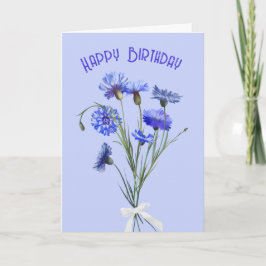 Tarjeta Bouquet de Cornflower Azul de cumpleaños