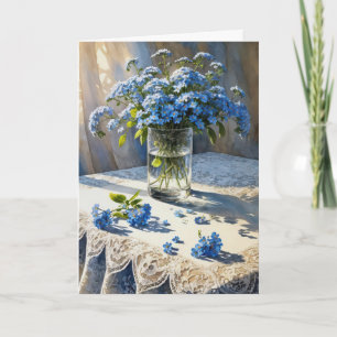 Tarjeta Bouquet de cumpleaños azul nomorme-no-floral