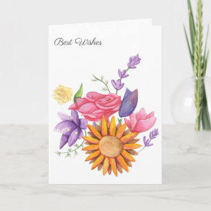 Tarjeta Bouquet de flores acuáticas Ilustración de los mej