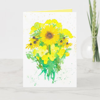 Tarjeta Bouquet de flores amarillas