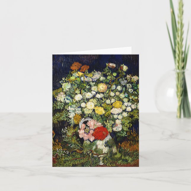 Tarjeta Bouquet de flores en una bolsa de Vincent Van Gogh (Anverso)