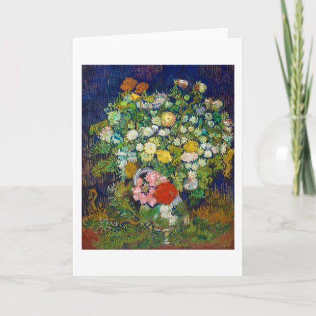 Tarjeta Bouquet de flores en una vara, Van Gogh (Anverso)