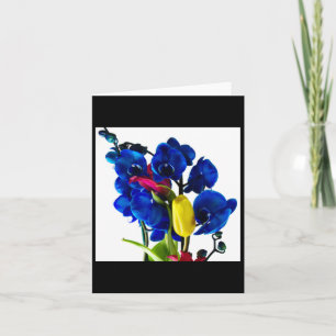 Tarjeta Bouquet De Flores - Orquídeas Azules