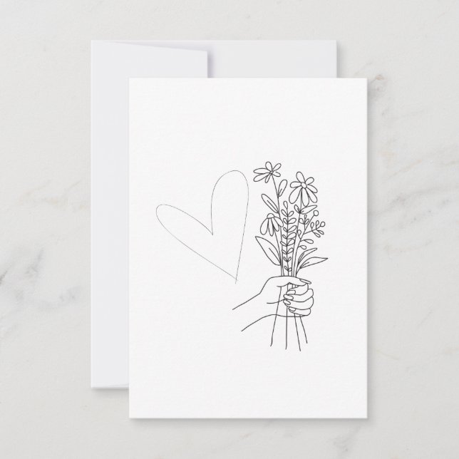 Tarjeta Bouquet de flores para El día de San Valentín (Anverso)