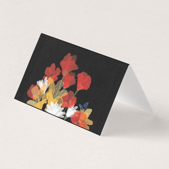 Tarjeta Bouquet de Fluers et Noir Notecard (Anverso)
