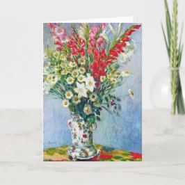 Tarjeta Bouquet de Gadiolas Lilies y Dasies Claude Monet