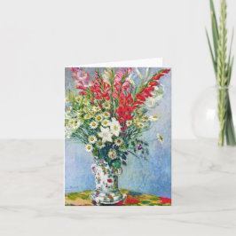 Tarjeta Bouquet de Gadiolas Lilies y Dasies Claude Monet