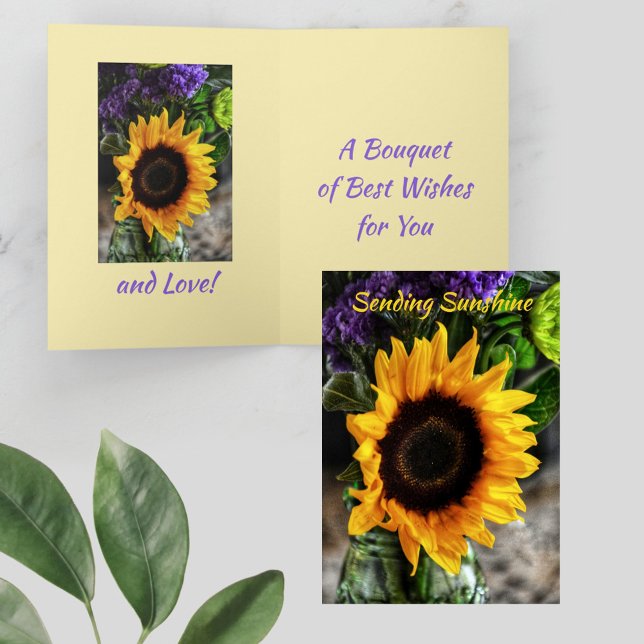 Tarjeta Bouquet de girasol Botánico Los Mejores Deseos Flo (Subido por el creador)