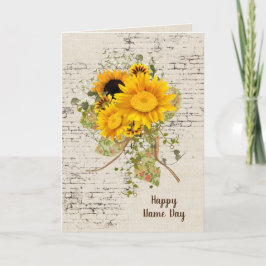 Tarjeta Bouquet de girasol en el día del nombre de ladrill