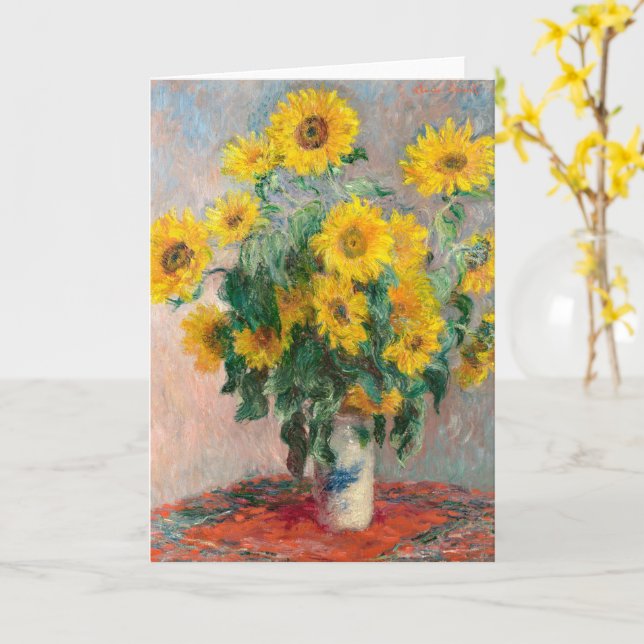 Tarjeta Bouquet de girasoles de Claude Monet (flor amarilla)