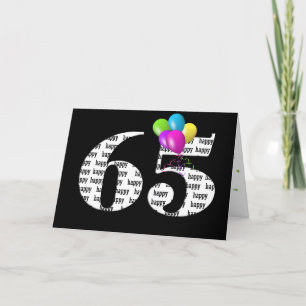 Tarjeta bouquet de globo de 65 años