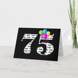Tarjeta bouquet de globo de 75 años
