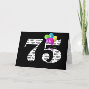 Tarjeta bouquet de globo de 75 años