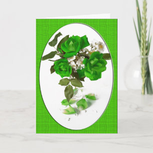 Tarjeta Bouquet de la Rosa Verde del Día de San Patricio