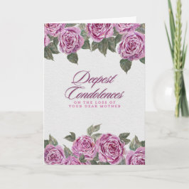 Tarjeta Bouquet de las condolencias de los rosas - Pérdida