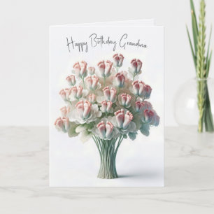 Tarjeta Bouquet de las flores de cumpleaños de la abuela c