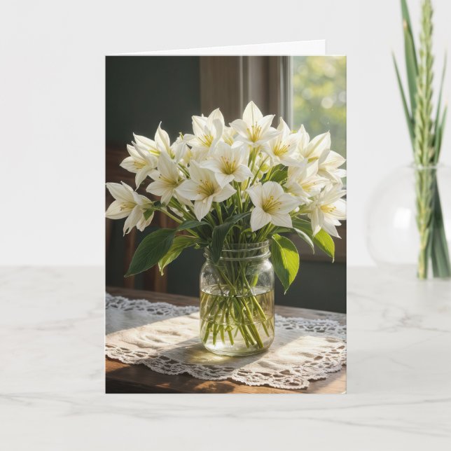 Tarjeta Bouquet de los White Trilliums (Anverso)