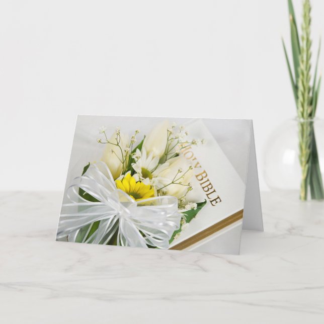 Tarjeta Bouquet de novias en la Biblia (Anverso)