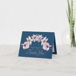 Tarjeta Bouquet de orquídeas rosadas azules rosas