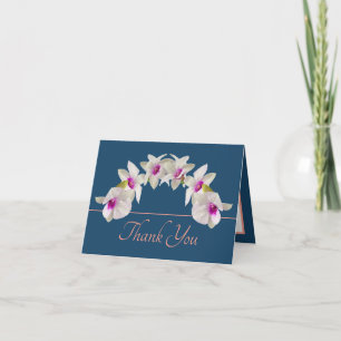 Tarjeta Bouquet de orquídeas rosadas azules rosas