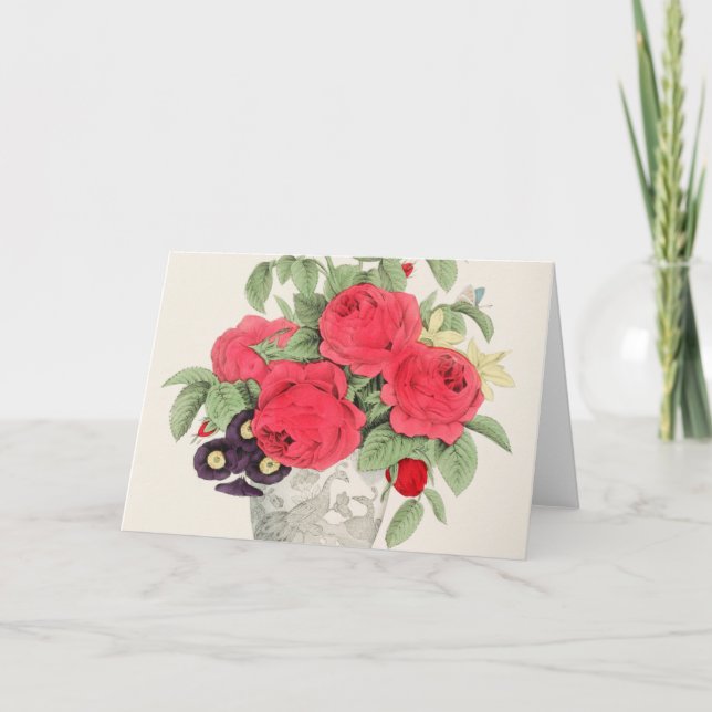 Tarjeta Bouquet de Rosas Blank (Anverso)