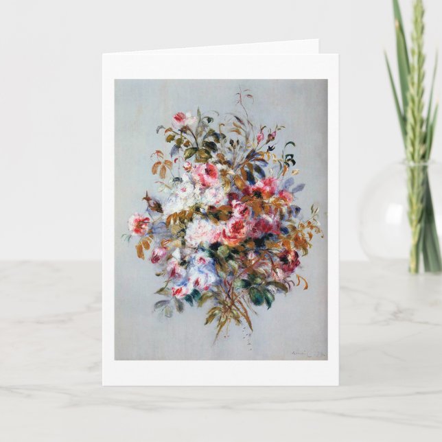 Tarjeta Bouquet de Rosas, Renoir (Anverso)