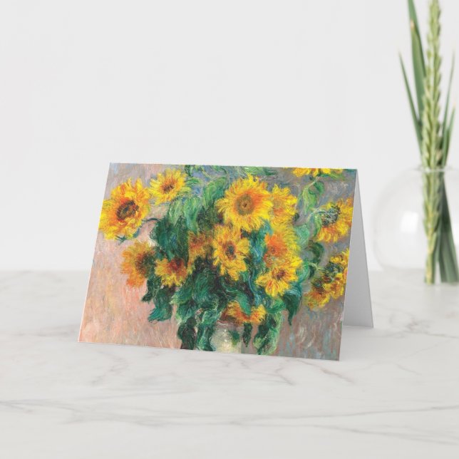 Tarjeta Bouquet De Sunflowers Claude Monet (Anverso)
