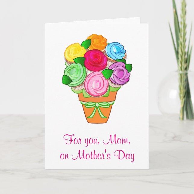 Tarjeta Bouquet de tortas: ¡Feliz Día de la Madre! (Anverso)