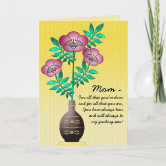Tarjeta Bouquet en grano de amarillo por Día de la Madre