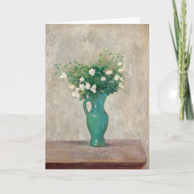 Tarjeta Bouquet en una vesícula de flores verdes | Tadeusz (Anverso)