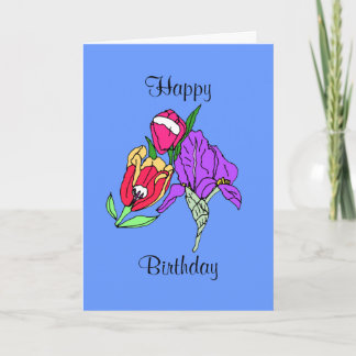 Tarjeta bouquet, feliz, cumpleaños