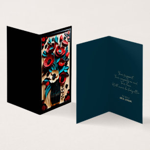 Tarjeta Bouquet Floral Estilo Arte Popular Simpatía Gracia