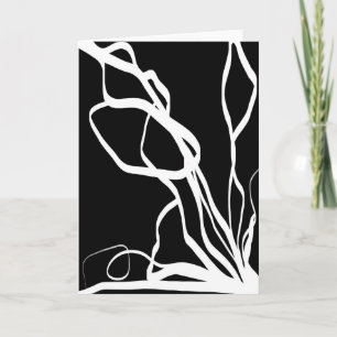 Tarjeta Bouquet Noir: Resumen en blanco y negro