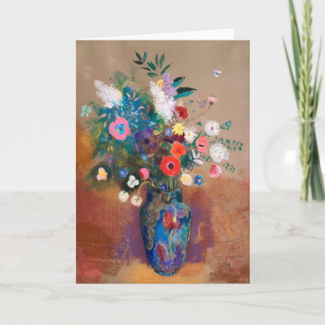 Tarjeta Bouquet Of Wild Field Flowers - Odilon Redon (Anverso)