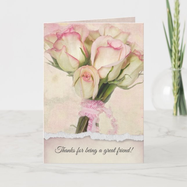Tarjeta Bouquet Rose de amistad (Anverso)