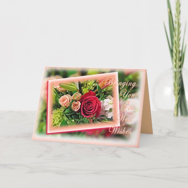 Tarjeta Bouquet se pone bien con los deseos 2 - personaliz (Anverso)