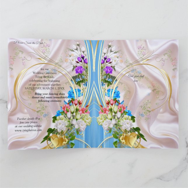 Tarjeta Bouquets de Rosas multicolores sobre texturas de s (Interior)