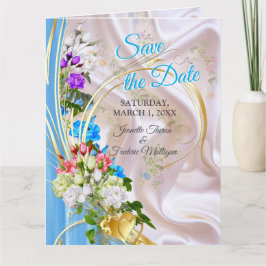 Tarjeta Bouquets de Rosas multicolores sobre texturas de s