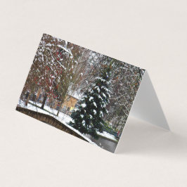 Tarjeta Bourton en los Cotswolds de los árboles de Navidad