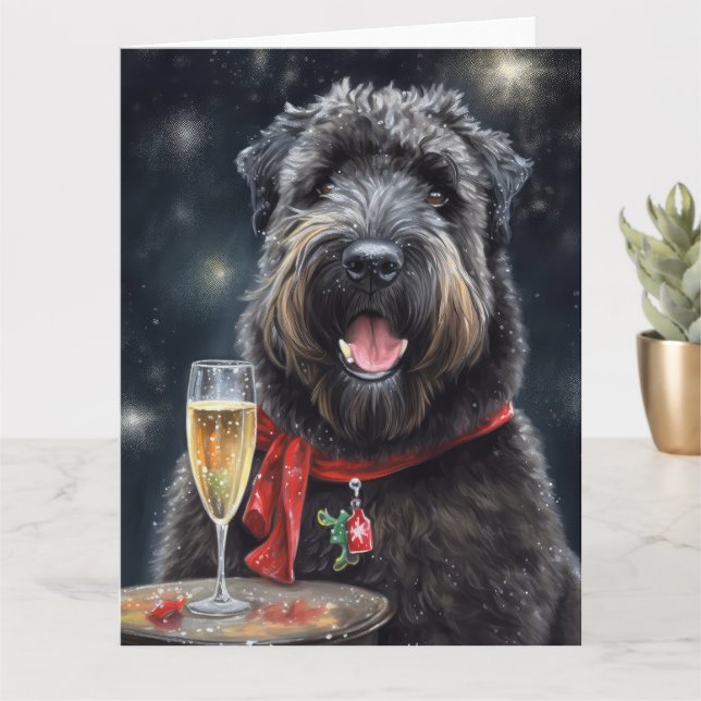 Tarjeta Bouvier des Flandres  Año Nuevo (Planta pequeña)