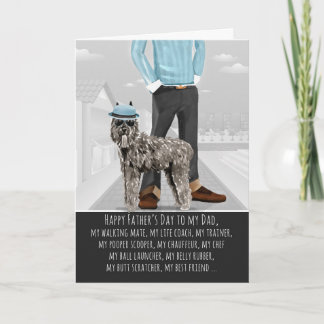 Tarjeta Bouvier des Flandres del Día del Padre Perro