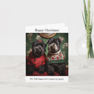 Tarjeta Bouvier des Flandres Perros en Navidades Dulces